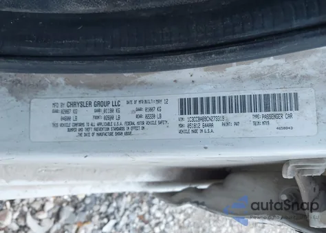 2012 Chrysler 200 Lx из США, поврежденный, VIN 1C3CCBAB9CN273319